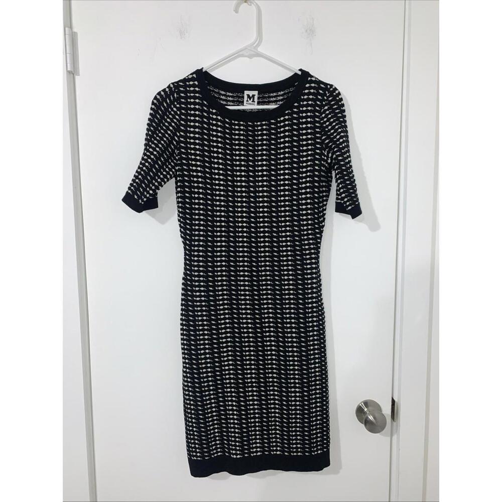 Massoni Dress‎ Excellent Black With White Design Slip Dress Lining Sz 40